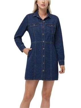Frye Women's Long Sleeve Denim Mini Dress Size Medium NWOT